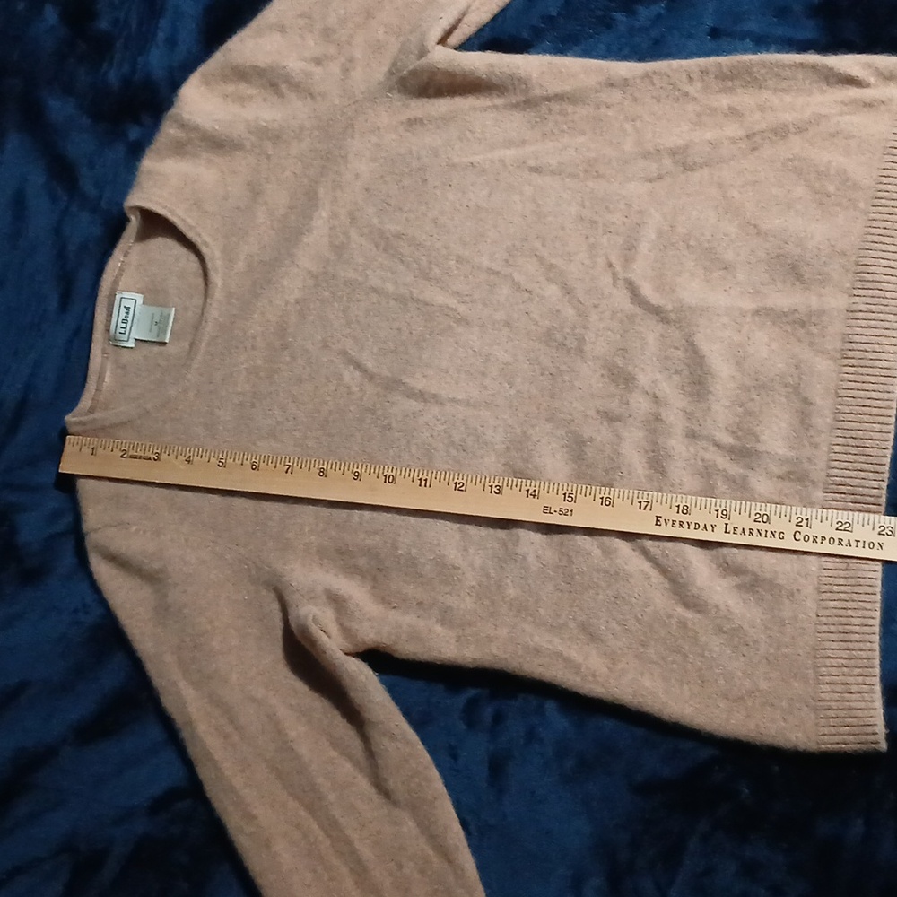 L.L.Bean Beige Cashmere Pullover - image 5